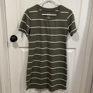Maurices green and white strip dress